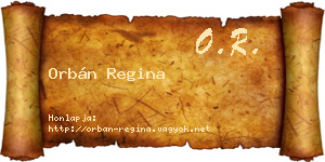 Orbán Regina névjegykártya