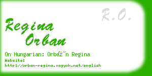 regina orban business card